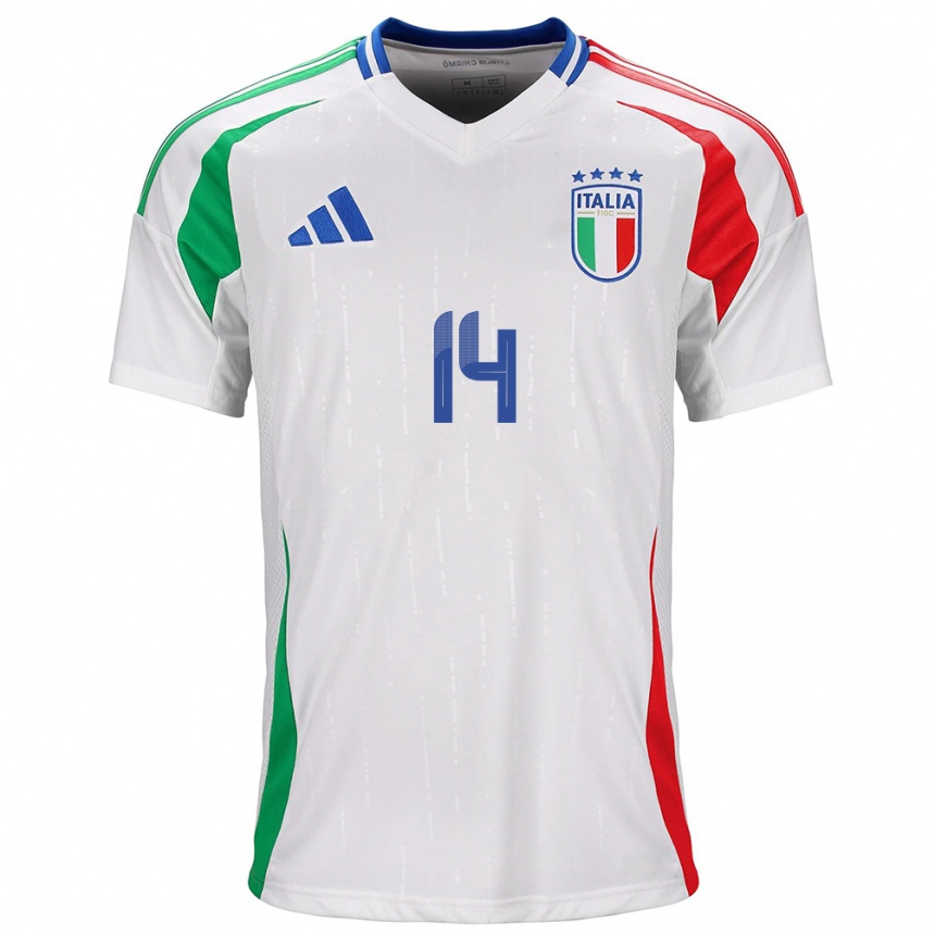 Niño Fútbol Camiseta Italia Federico Chiesa #14 Blanco 2ª Equipación 24-26