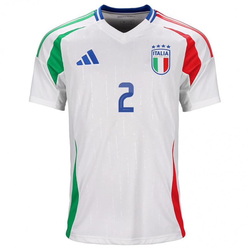 Niño Fútbol Camiseta Italia Giovanni Di Lorenzo #2 Blanco 2ª Equipación 24-26