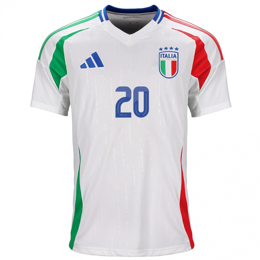 Niño Fútbol Camiseta Italia Nicolò Zaniolo #20 Blanco 2ª Equipación 24-26