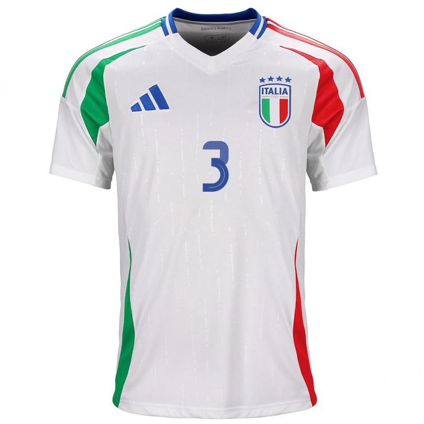 Niño Fútbol Camiseta Italia Davide Bartesaghi #3 Blanco 2ª Equipación 24-26