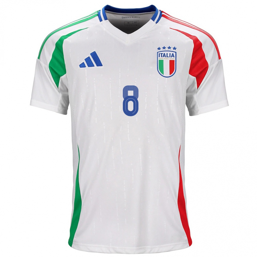 Niño Fútbol Camiseta Italia Melania Gabbiadini #8 Blanco 2ª Equipación 24-26