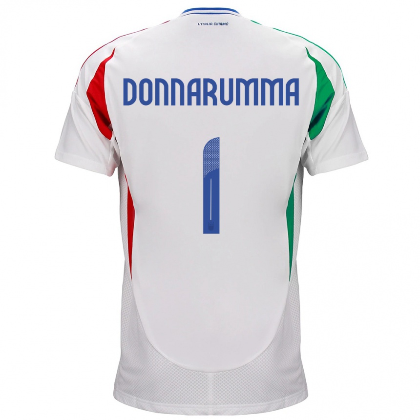 Niño Fútbol Camiseta Italia Gianluigi Donnarumma #1 Blanco 2ª Equipación 24-26