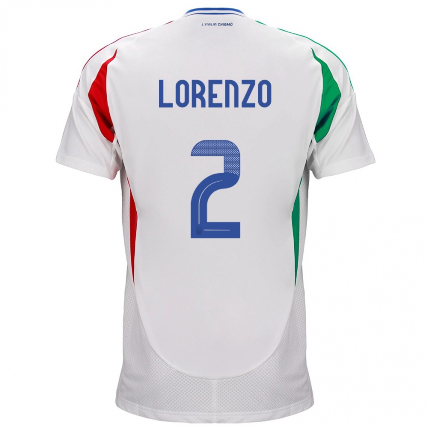 Niño Fútbol Camiseta Italia Giovanni Di Lorenzo #2 Blanco 2ª Equipación 24-26