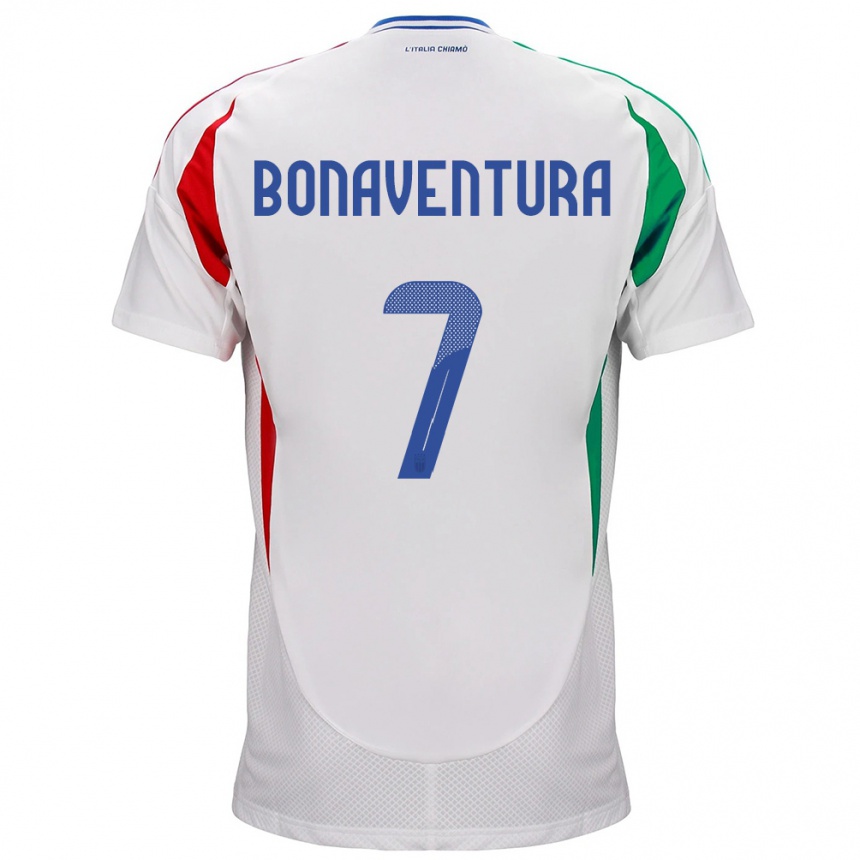 Niño Fútbol Camiseta Italia Giacomo Bonaventura #7 Blanco 2ª Equipación 24-26