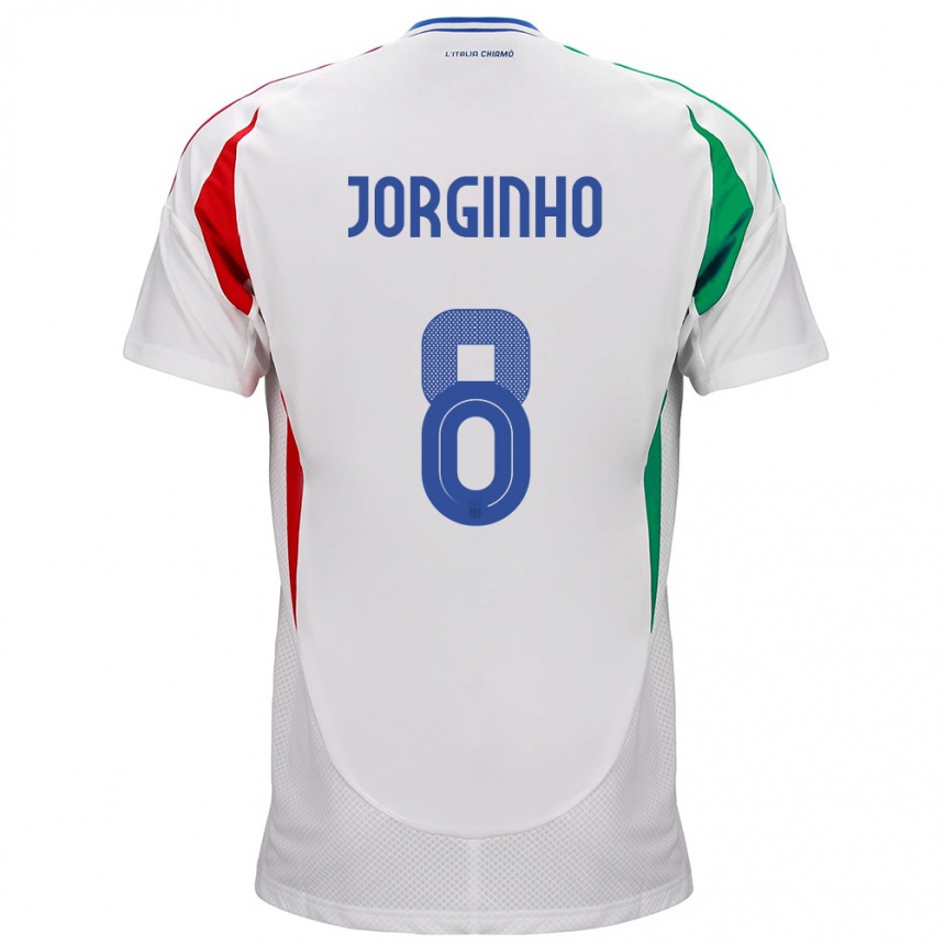 Niño Fútbol Camiseta Italia Jorginho #8 Blanco 2ª Equipación 24-26