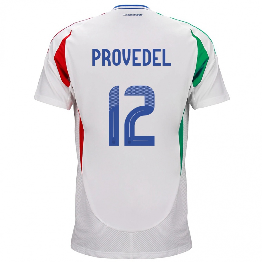 Niño Fútbol Camiseta Italia Ivan Provedel #12 Blanco 2ª Equipación 24-26