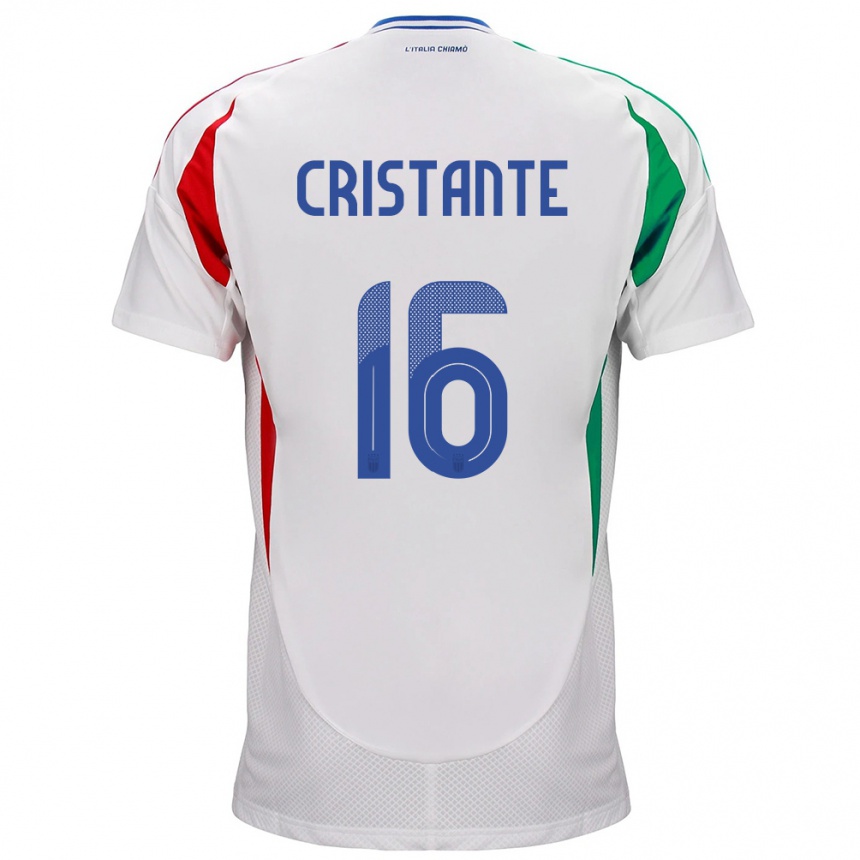 Niño Fútbol Camiseta Italia Bryan Cristante #16 Blanco 2ª Equipación 24-26