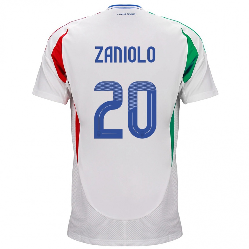 Niño Fútbol Camiseta Italia Nicolò Zaniolo #20 Blanco 2ª Equipación 24-26