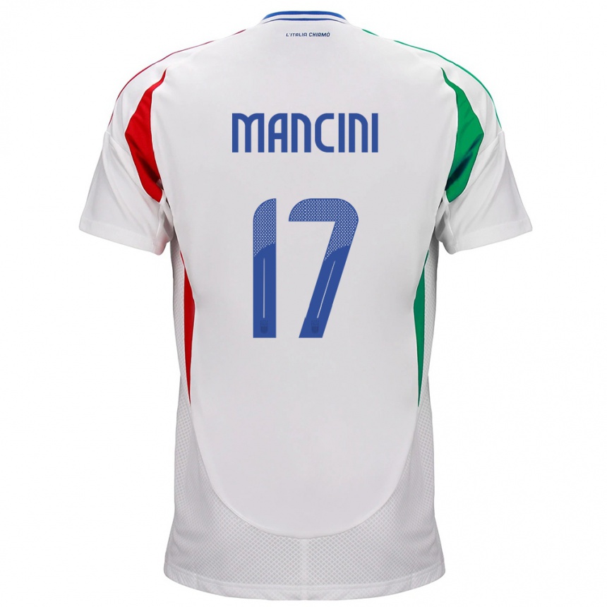 Niño Fútbol Camiseta Italia Gianluca Mancini #17 Blanco 2ª Equipación 24-26