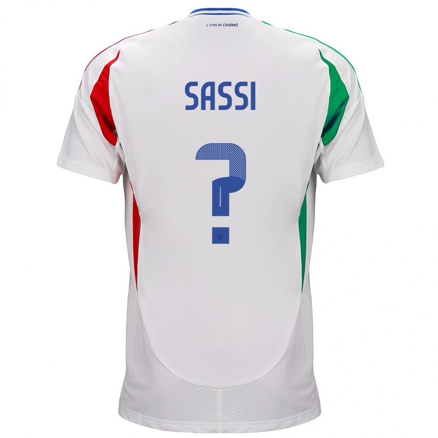 Niño Fútbol Camiseta Italia Jacopo Sassi #0 Blanco 2ª Equipación 24-26