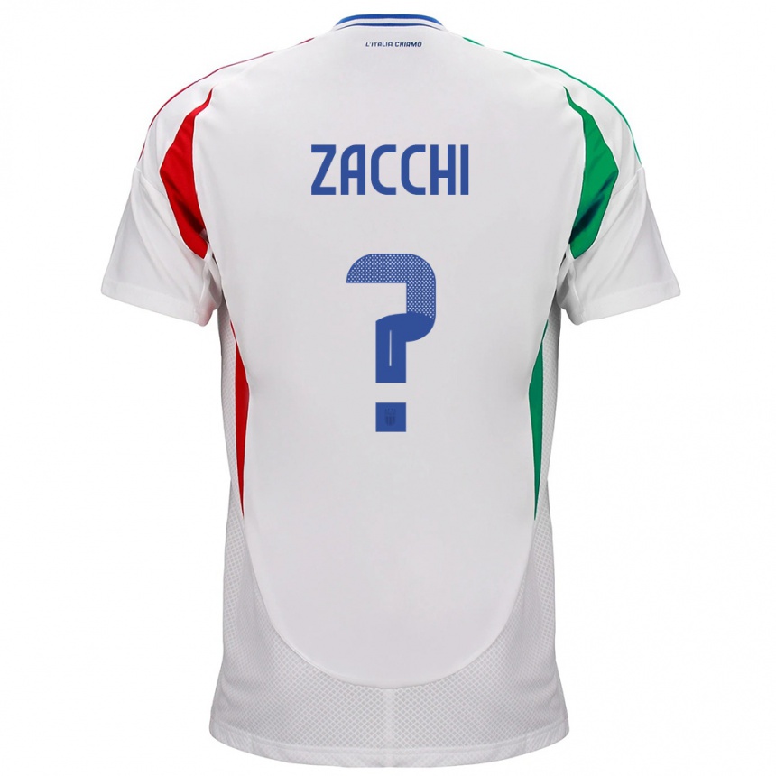 Niño Fútbol Camiseta Italia Gioele Zacchi #0 Blanco 2ª Equipación 24-26