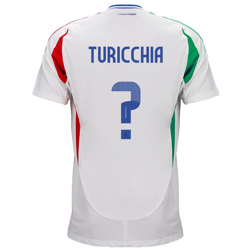 Niño Fútbol Camiseta Italia Riccardo Turicchia #0 Blanco 2ª Equipación 24-26