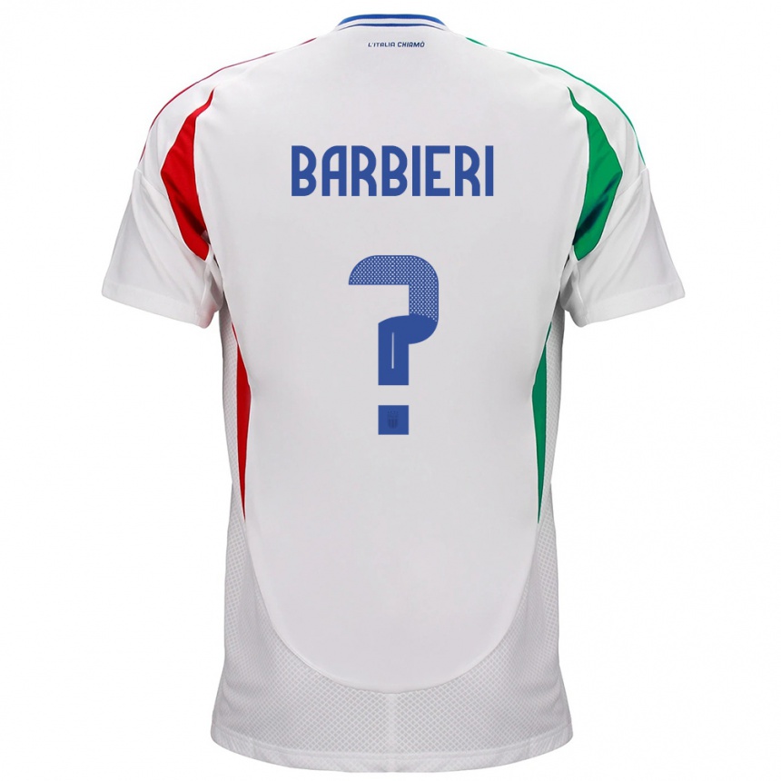 Niño Fútbol Camiseta Italia Tommaso Barbieri #0 Blanco 2ª Equipación 24-26