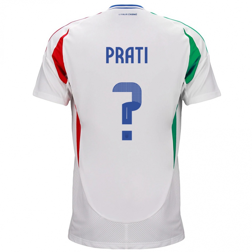 Niño Fútbol Camiseta Italia Matteo Prati #0 Blanco 2ª Equipación 24-26