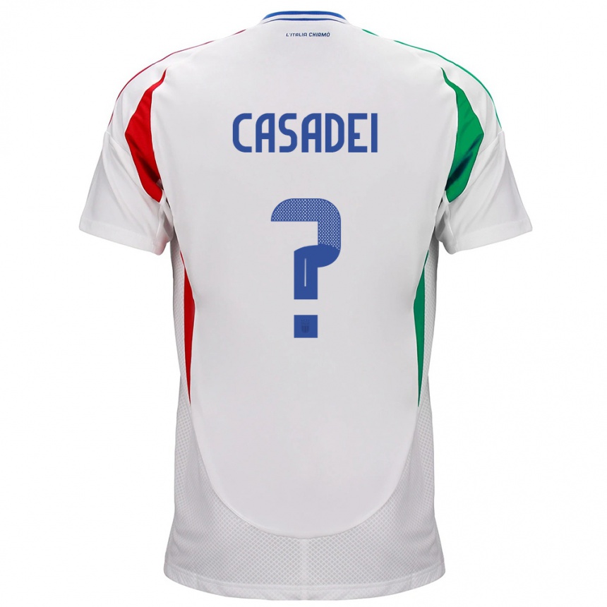 Niño Fútbol Camiseta Italia Cesare Casadei #0 Blanco 2ª Equipación 24-26