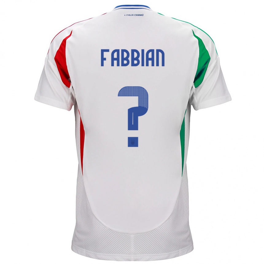 Niño Fútbol Camiseta Italia Giovanni Fabbian #0 Blanco 2ª Equipación 24-26