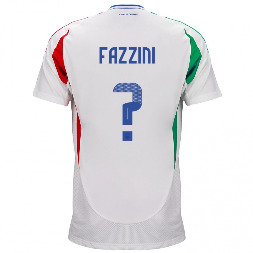 Niño Fútbol Camiseta Italia Jacopo Fazzini #0 Blanco 2ª Equipación 24-26