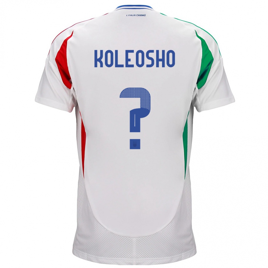 Niño Fútbol Camiseta Italia Luca Koleosho #0 Blanco 2ª Equipación 24-26