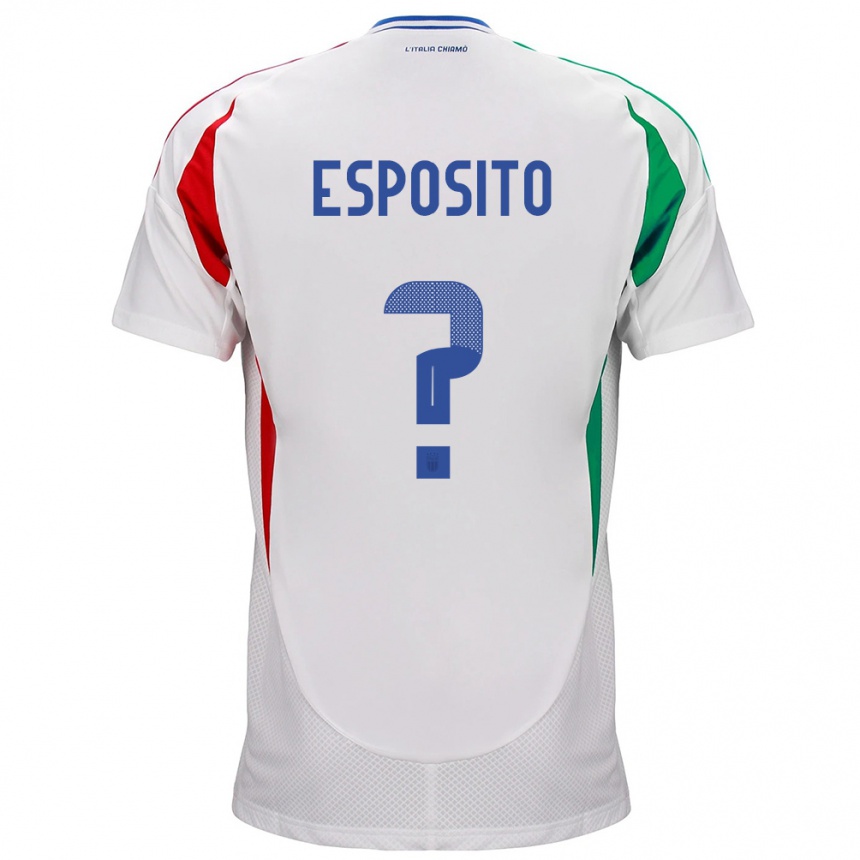 Niño Fútbol Camiseta Italia Francesco Pio Esposito #0 Blanco 2ª Equipación 24-26