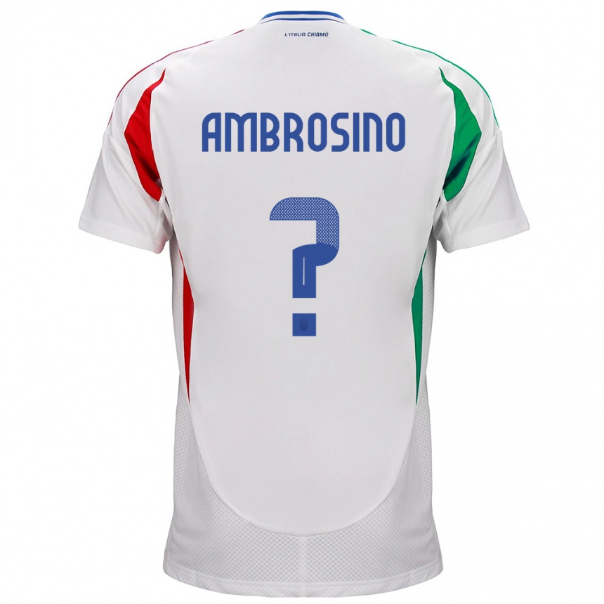 Niño Fútbol Camiseta Italia Giuseppe Ambrosino #0 Blanco 2ª Equipación 24-26