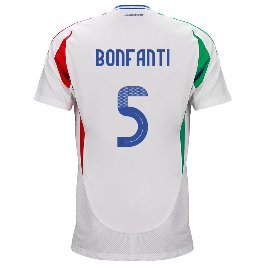 Niño Fútbol Camiseta Italia Giovanni Bonfanti #5 Blanco 2ª Equipación 24-26