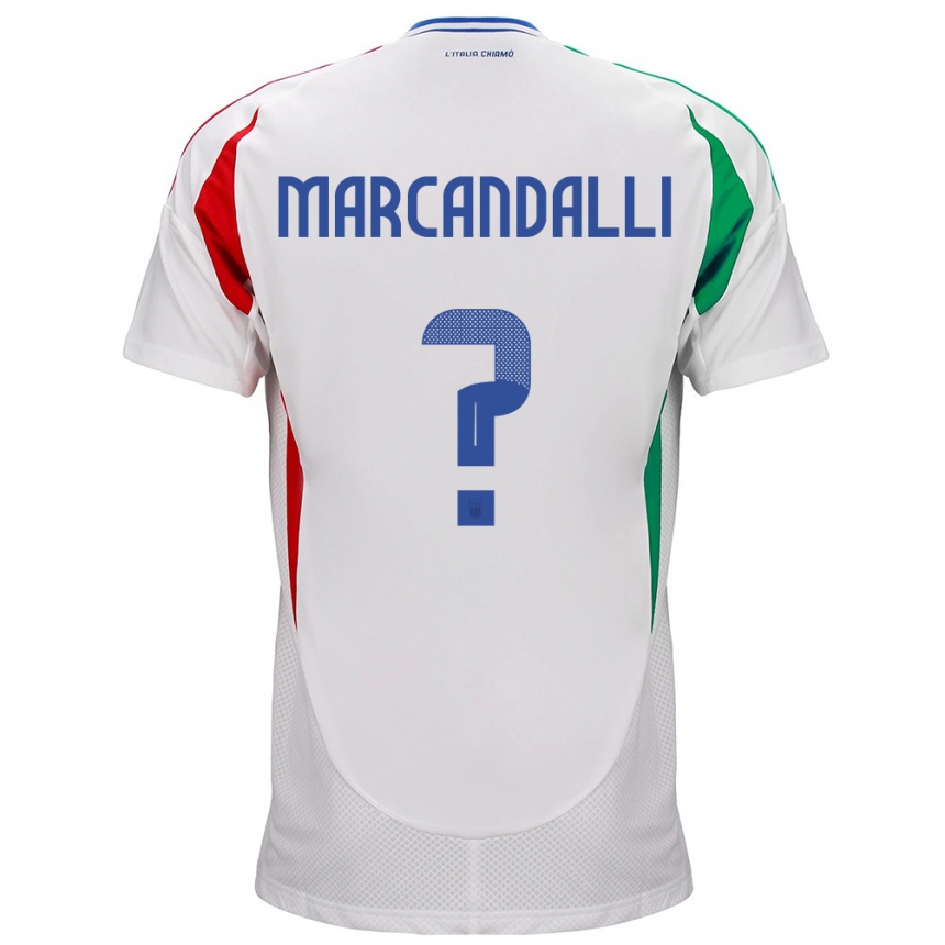 Niño Fútbol Camiseta Italia Alessandro Marcandalli #0 Blanco 2ª Equipación 24-26