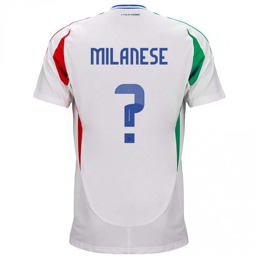 Niño Fútbol Camiseta Italia Tommaso Milanese #0 Blanco 2ª Equipación 24-26