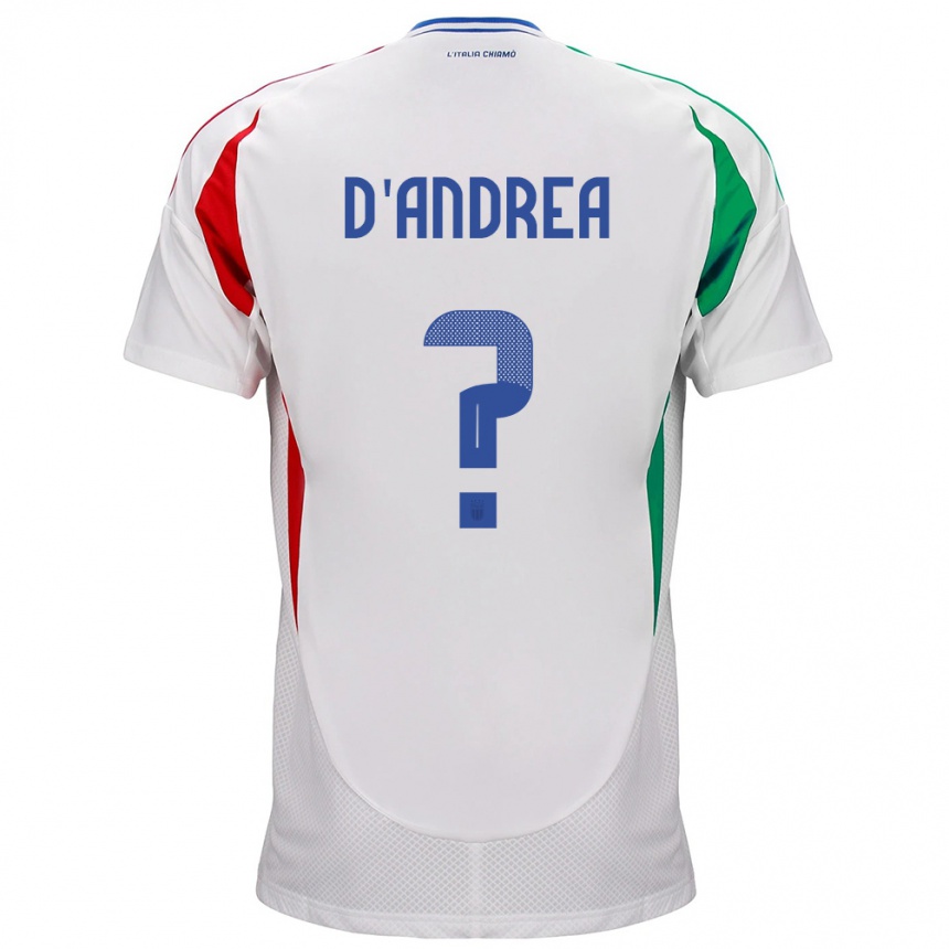 Niño Fútbol Camiseta Italia Luca D'andrea #0 Blanco 2ª Equipación 24-26