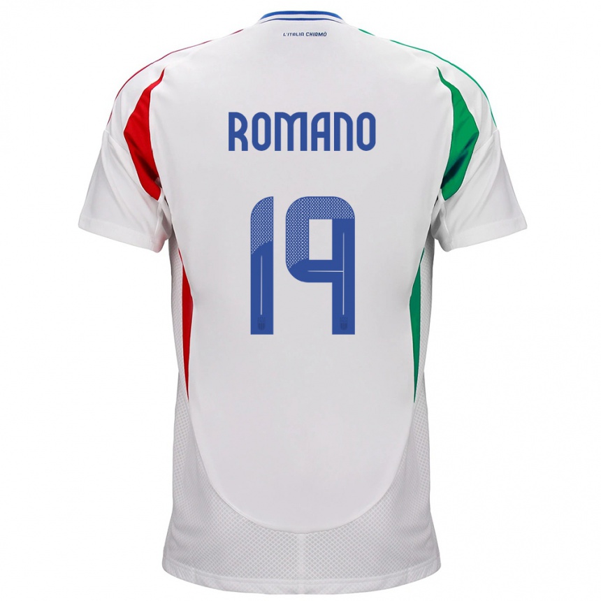 Niño Fútbol Camiseta Italia Marco Romano #19 Blanco 2ª Equipación 24-26