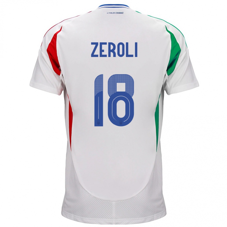 Niño Fútbol Camiseta Italia Kevin Zeroli #18 Blanco 2ª Equipación 24-26