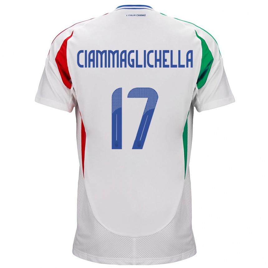 Niño Fútbol Camiseta Italia Aaron Ciammaglichella #17 Blanco 2ª Equipación 24-26