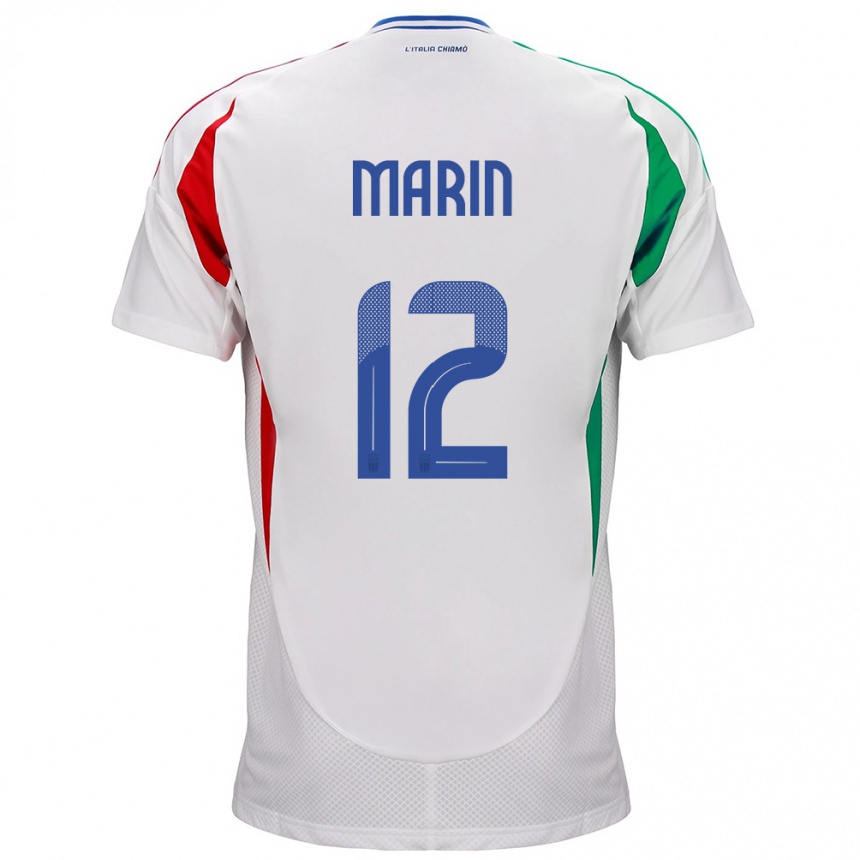 Niño Fútbol Camiseta Italia Renato Marin #12 Blanco 2ª Equipación 24-26