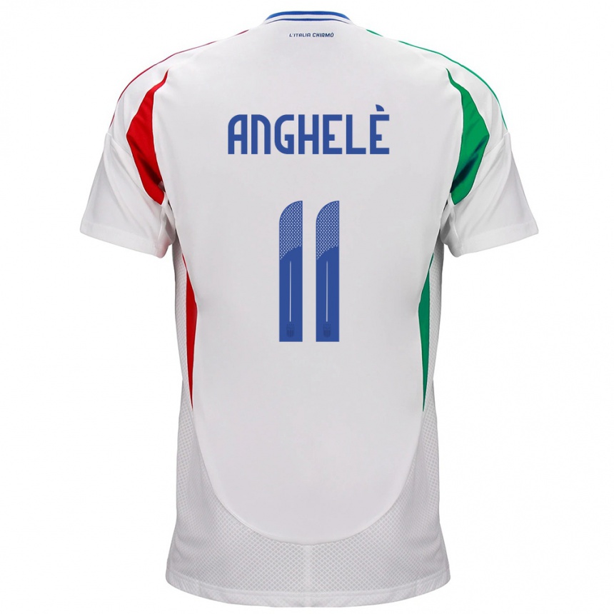 Niño Fútbol Camiseta Italia Lorenzo Anghelè #11 Blanco 2ª Equipación 24-26