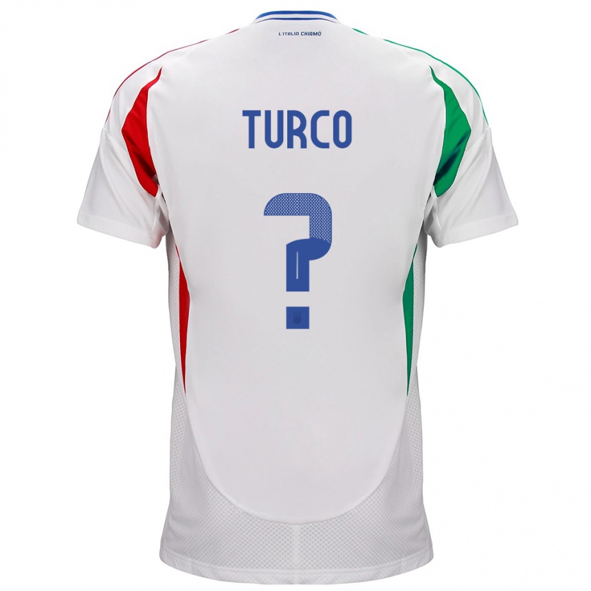 Niño Fútbol Camiseta Italia Stefano Turco #0 Blanco 2ª Equipación 24-26