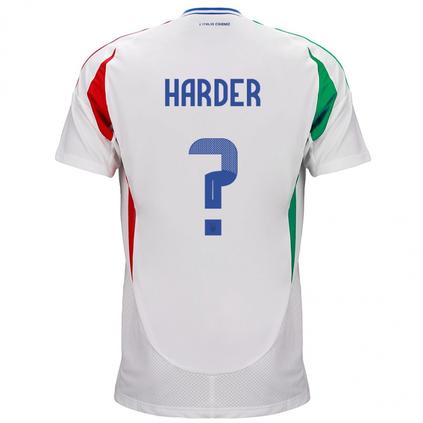 Niño Fútbol Camiseta Italia Jonas Harder #0 Blanco 2ª Equipación 24-26