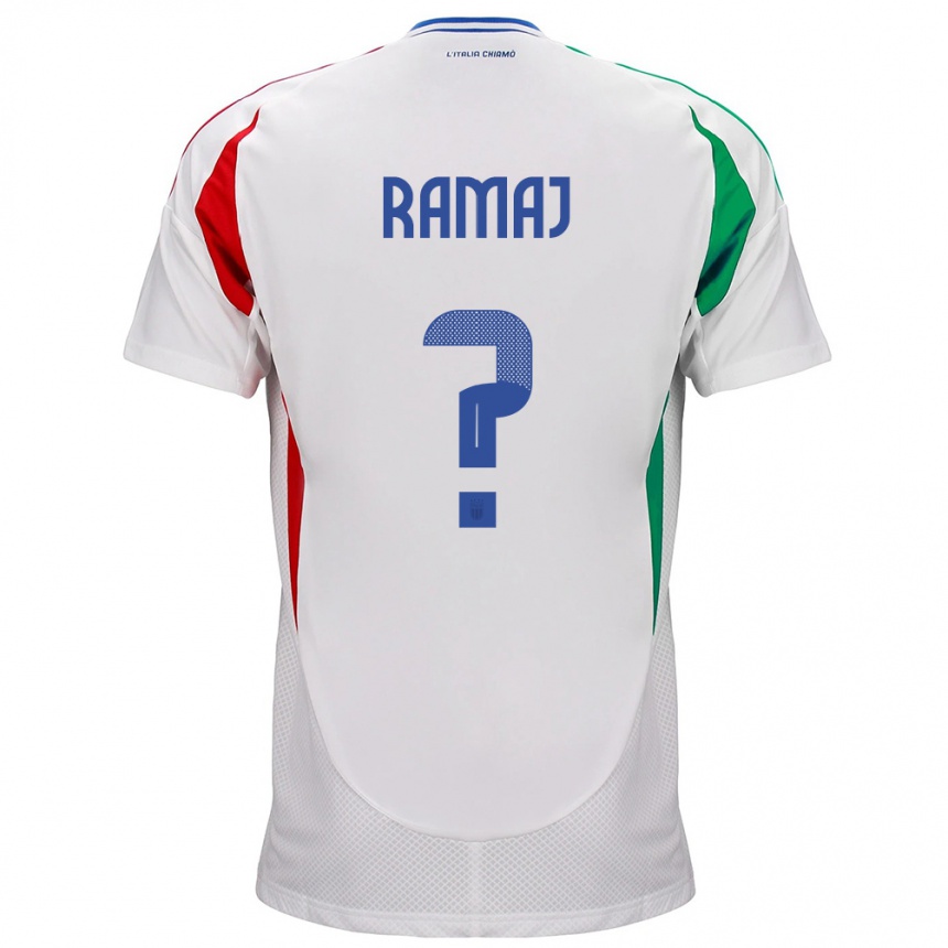 Niño Fútbol Camiseta Italia Gabriel Ramaj #0 Blanco 2ª Equipación 24-26