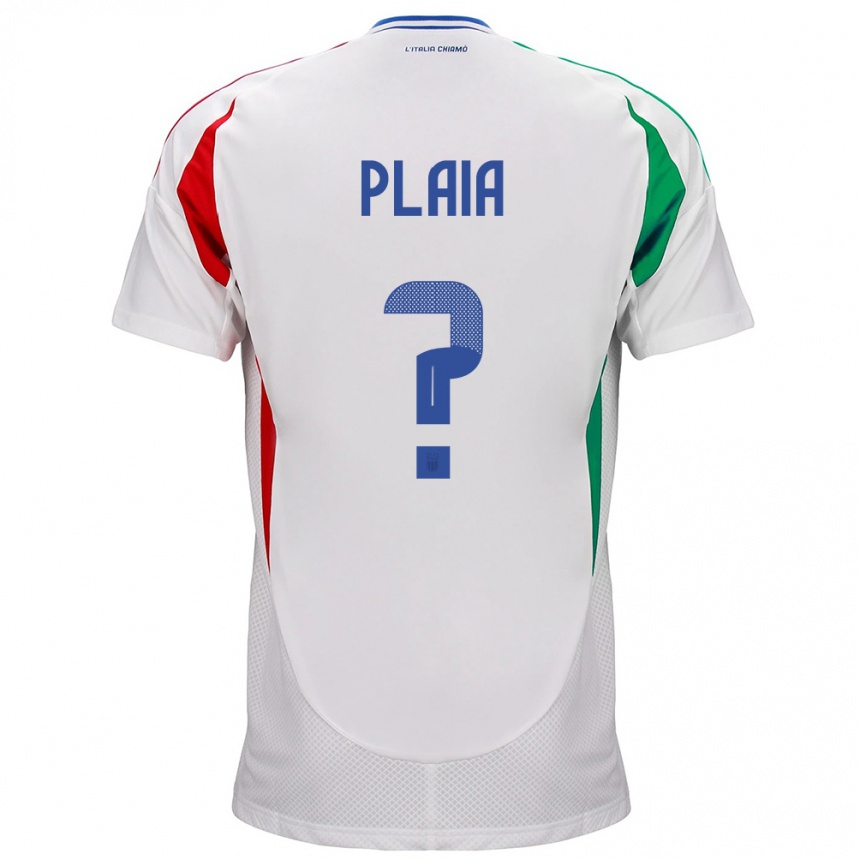 Niño Fútbol Camiseta Italia Matteo Plaia #0 Blanco 2ª Equipación 24-26