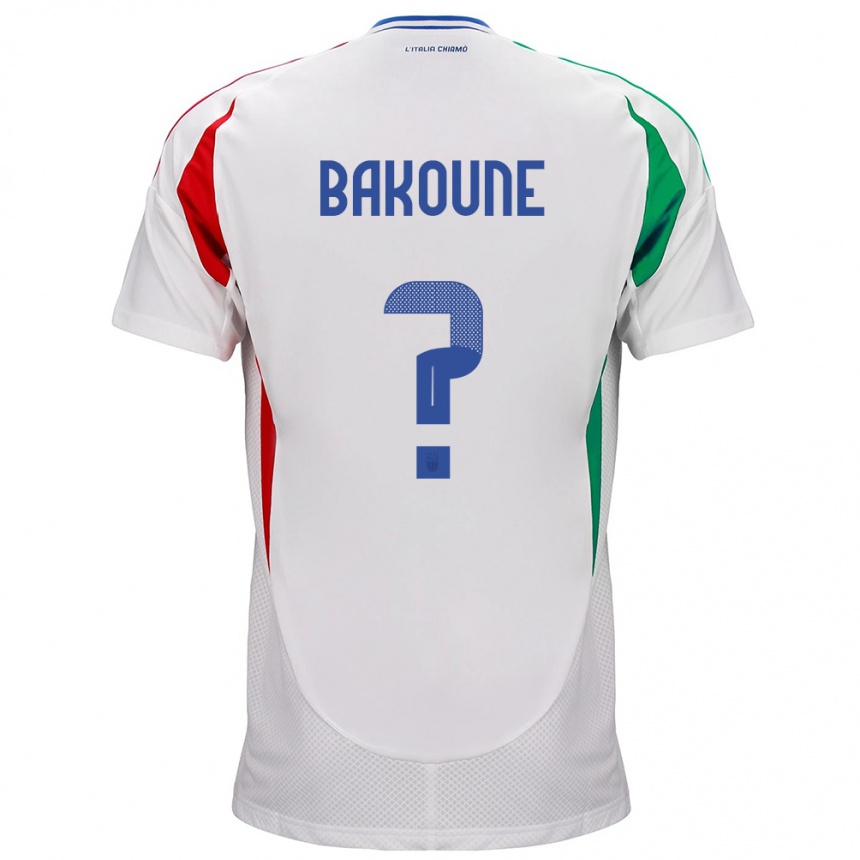 Niño Fútbol Camiseta Italia Adam Bakoune #0 Blanco 2ª Equipación 24-26