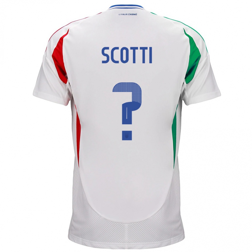 Niño Fútbol Camiseta Italia Filippo Scotti #0 Blanco 2ª Equipación 24-26