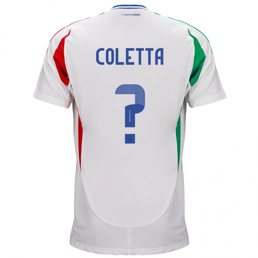 Niño Fútbol Camiseta Italia Federico Coletta #0 Blanco 2ª Equipación 24-26