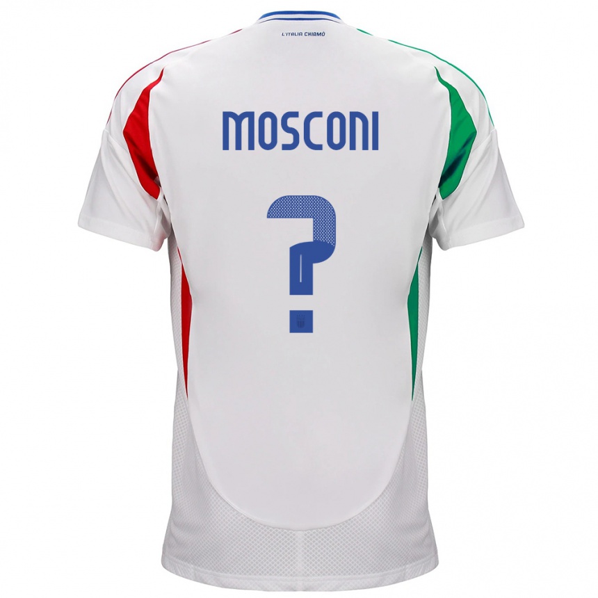 Niño Fútbol Camiseta Italia Mattia Mosconi #0 Blanco 2ª Equipación 24-26