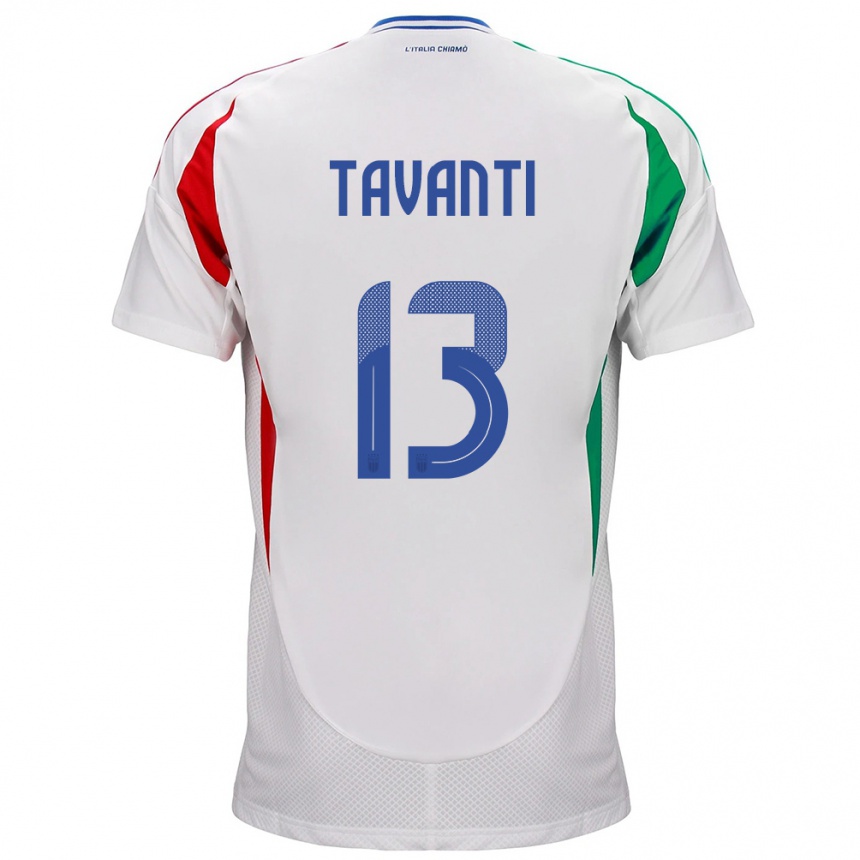 Niño Fútbol Camiseta Italia Samuele Tavanti #13 Blanco 2ª Equipación 24-26