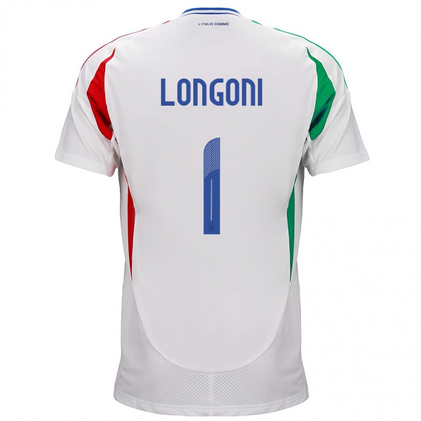 Niño Fútbol Camiseta Italia Alessandro Longoni #1 Blanco 2ª Equipación 24-26