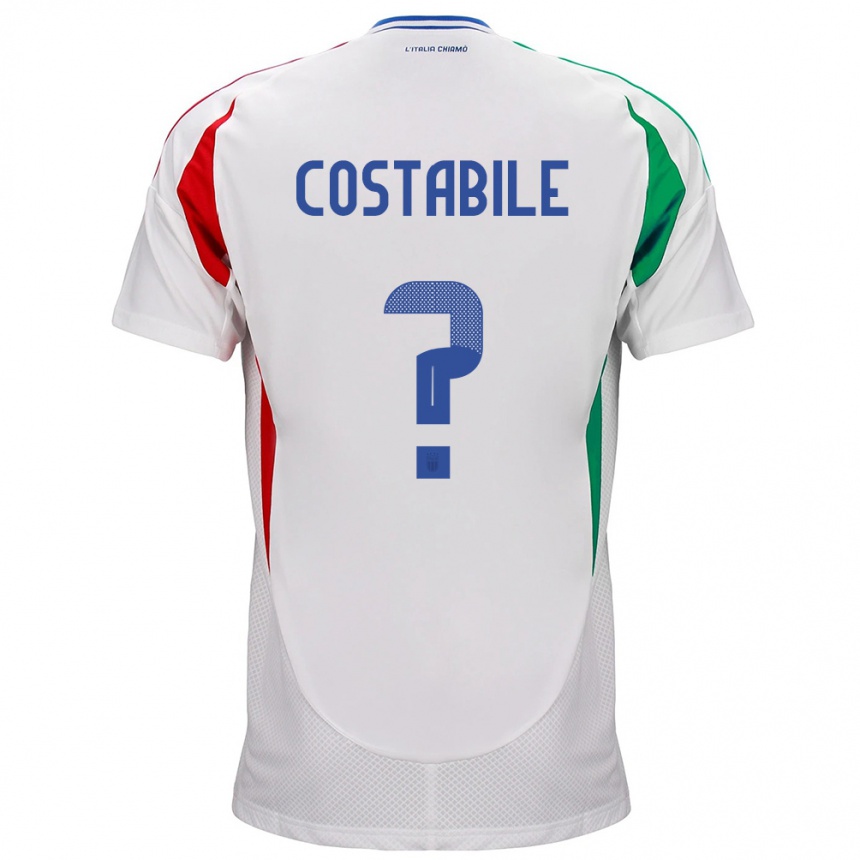 Niño Fútbol Camiseta Italia Cristian Costabile #0 Blanco 2ª Equipación 24-26