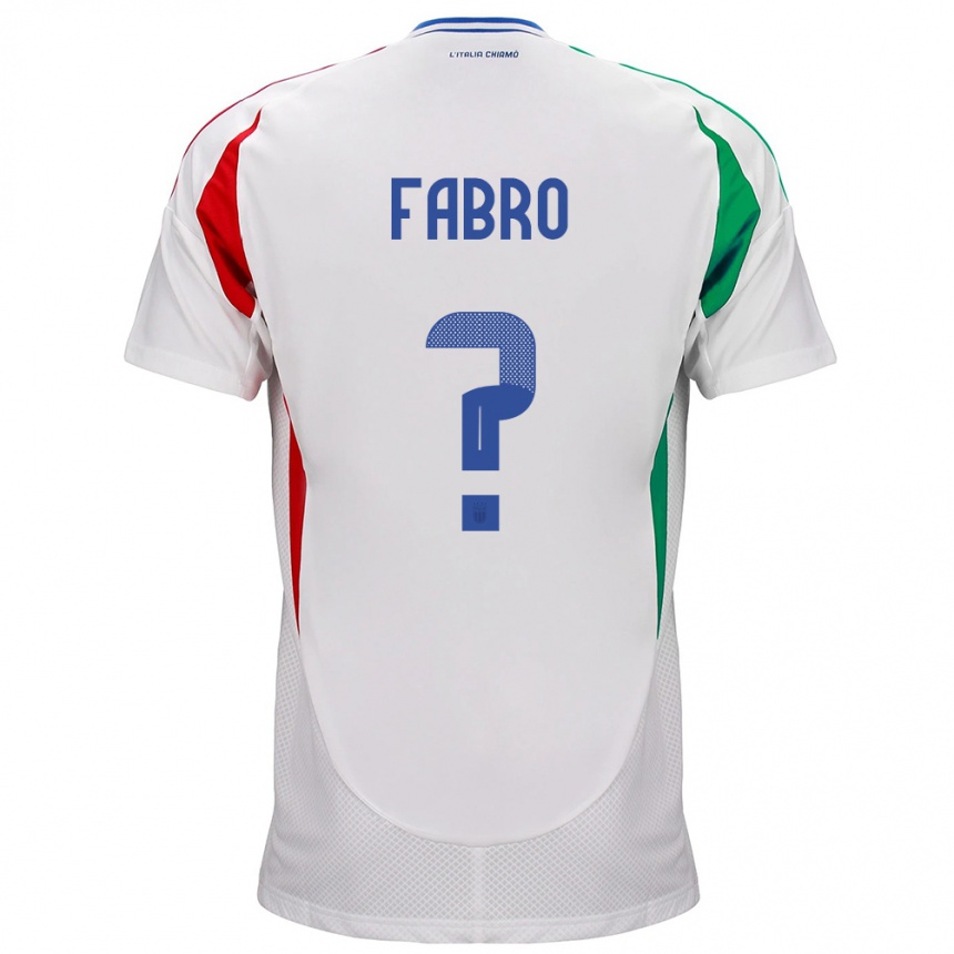 Niño Fútbol Camiseta Italia Jacopo Del Fabro #0 Blanco 2ª Equipación 24-26