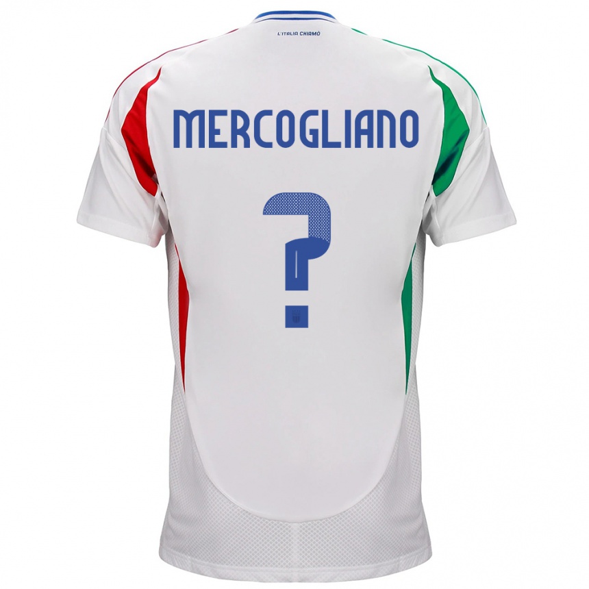 Niño Fútbol Camiseta Italia Mattia Mercogliano #0 Blanco 2ª Equipación 24-26