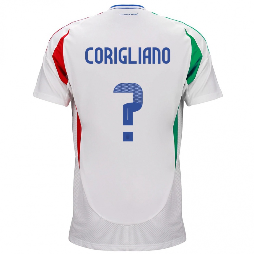 Niño Fútbol Camiseta Italia Thomas Corigliano #0 Blanco 2ª Equipación 24-26