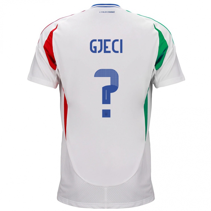 Niño Fútbol Camiseta Italia Delis Gjeci #0 Blanco 2ª Equipación 24-26