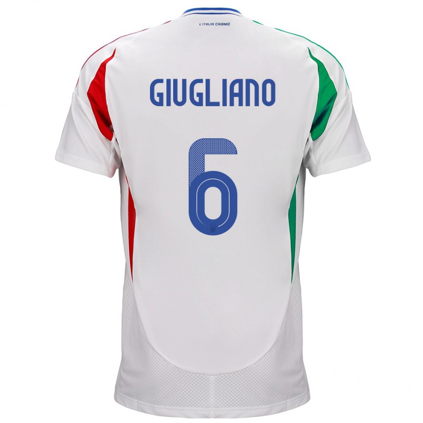 Niño Fútbol Camiseta Italia Manuela Giugliano #6 Blanco 2ª Equipación 24-26