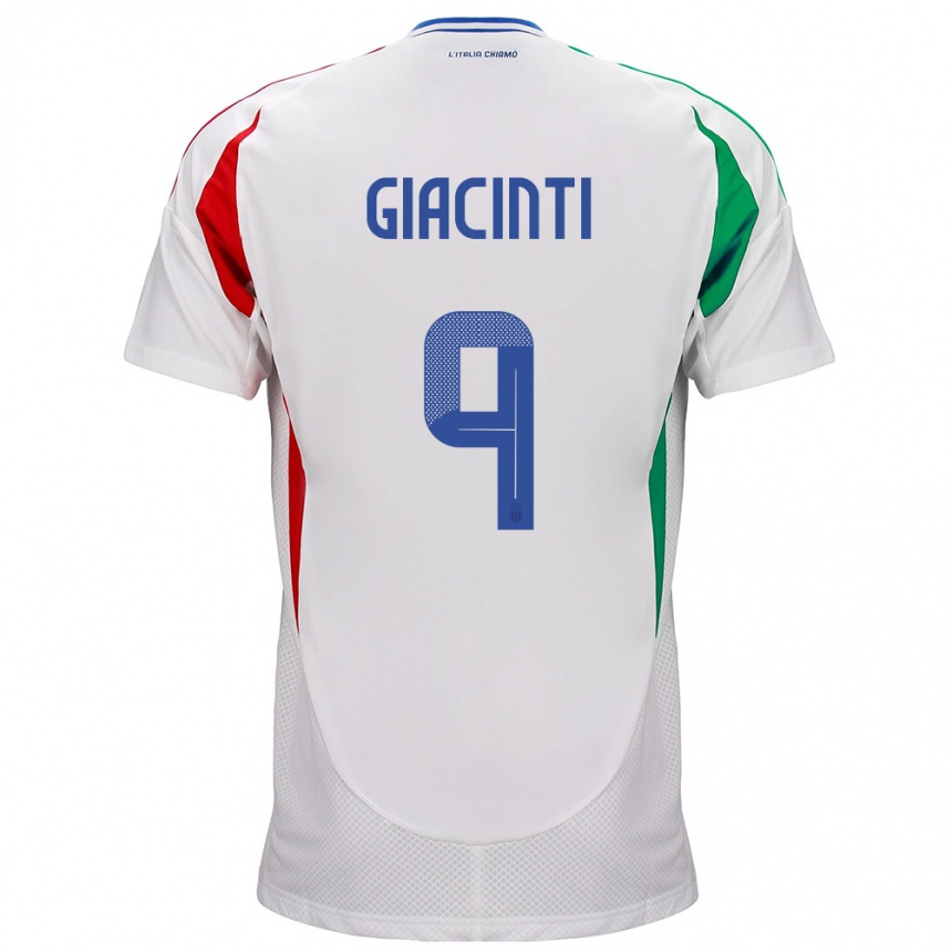 Niño Fútbol Camiseta Italia Valentina Giacinti #9 Blanco 2ª Equipación 24-26